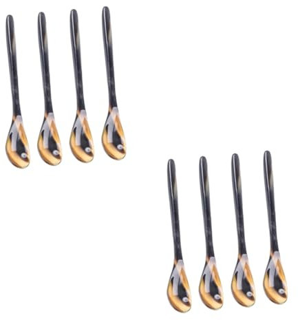 TOPBATHY 8 Stk Kaffeelöffel aus Horn Kuchenlöffel Cocktaillöffel umrühren Esslöffel Teelöffel suppenlöffel kaffelöffel Dessertringe pürierstab Dessertschaufel Rührschaufel Hörner