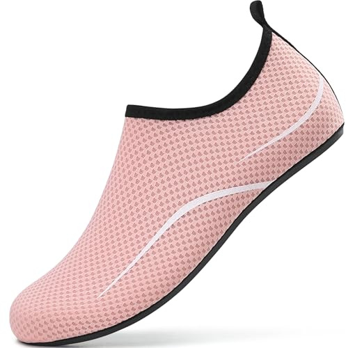 sportvibe Water Shoes Womens Beach Swim Shoes Mens Aqua Shoes Quick Drying Barefoot for Sea Surfing Kayaking Pool Yoga (Pink,6.5 UK/40 EU)