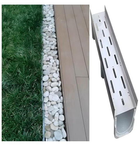 HDYZJQ Entwässerungsrinne Kanalabflussrohr-Grabenentwässerungsset, Kanalgrabenabläufe mit tiefem Profil/U-Tunnel-Wasserumlenker, Bodensturmabfluss-Regenfänger(27x18cm(10-3/10x7-1/10))