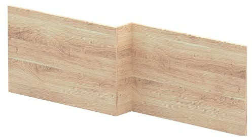 Balterley Wooden Front Bath Panel L Shape 1700mm, Bath Panels, Bathroom Front Panels for Bathtub, Water Resistant Side Panel for L-Shaped Bathroom Baths and Soaking Tubs (Bleached Oak)