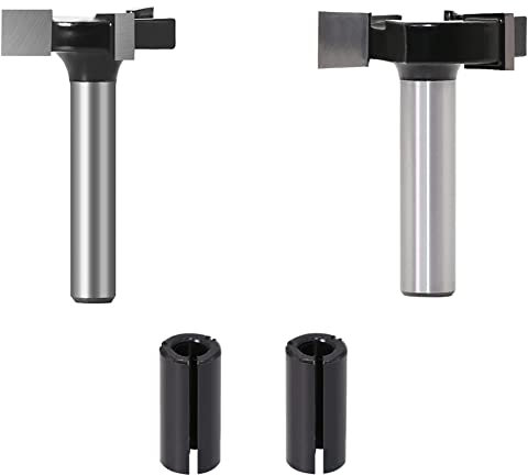 Yurhuit CNC Spoilboard Surfacing Router Bits Black Alloy Cutting Diameter Dado and Planer Router Bits Spoilboard Cutter for Woodworking