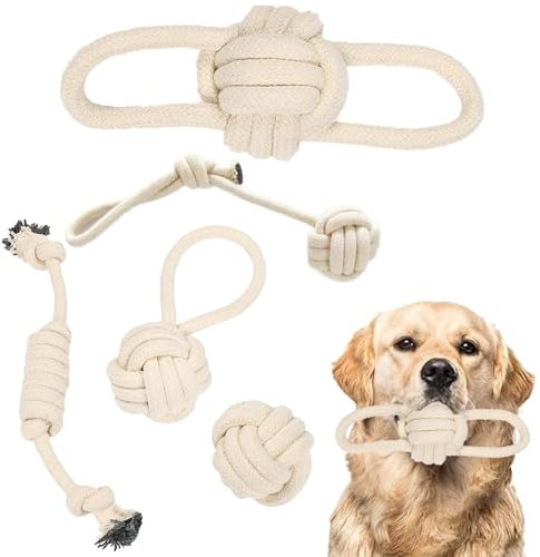 BDBFPAN 5 Stück Hundespielzeug Unzerstörbar, Hundespielzeug, Unzerstörbares Hundespielzeug Langlebig, Robust Und Ästhetisch Ansprechend Welpenspielzeug für Mittlere Bis Große Hunde & Kleine Hunde