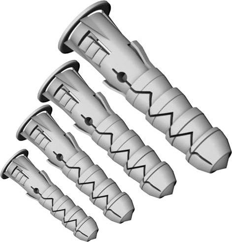 M8 x 40mm Wall Plugs (Pack of: 10) Expansion Screw Fixings Heavy Duty Multi Purpose Masonry Nylon Plug