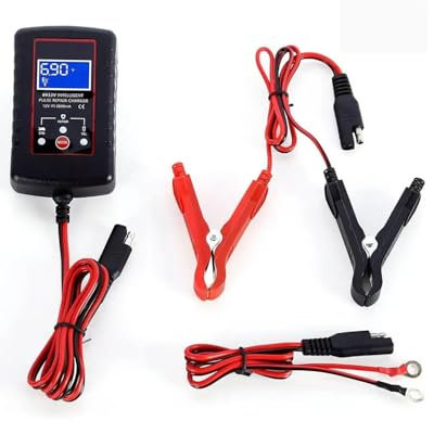 Caricatore Auto Caricabatteria Auto 2A 12V/6V Caricabatteria Completamente Automatico Mantenitore Carica Batteria AGM Motocicletta Giocattolo Auto Caricabatteria Caricabatterie Auto(UK 6V12V)