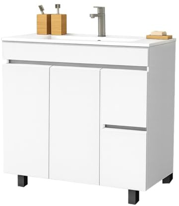 EL BAÑO MODERNO Juego Mueble 80cm Baño con Lavabo Mueble Lavabo Mueble Baño