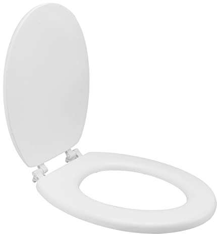 LIFKICH Copriwater Morbido in Schiuma Superficie Liscia e Design Pratico, Coperchio del Sedile Wc Spesso Bianco per Accessorio Bagno per Casa