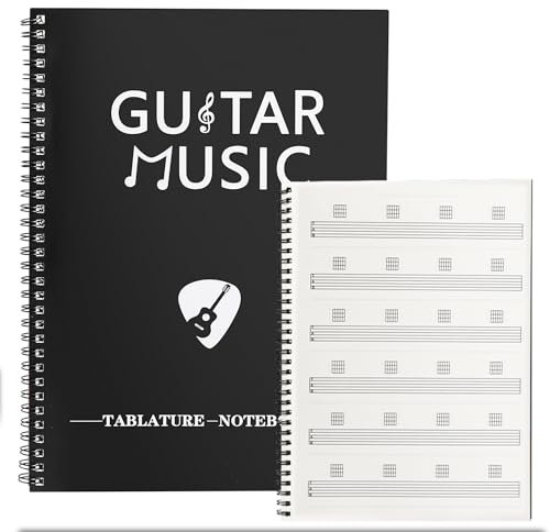 JYCSTE Blank Sheet Music Notebook, Guitar Tablature Notebook, Manuscript Paper Notebook, Sheets for Music Chord Notation, Guitar Notebook Song Writing