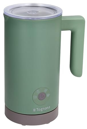 Tognana Iridea, Montalatte elettrico per cappuccino caldo e freddo, latte caldo e cioccolata, Plastica-Acciaio Inox, Verde Salvia