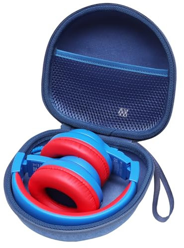 L LTGEM Kids Headphones Case Carrying Case for iClever BTH12 BTH20 BTH26 BTH03 HS14 HS19 / Candy Bila/IMYB Foldable/EarFun K1 Kids Bluetooth Headphones - Portable Travel Bag-Blue (Case Only)