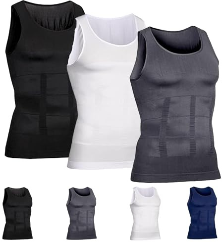 Generisk Shaperluv Tank 2,0 herr, stora och långa ärmar, shaperluv-tank 2,0 män, magväg-undertröja, kompressionströja, linne för män, 3 st. – a, 3XL