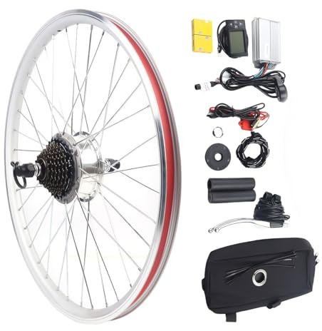 Kit di conversione per bicicletta elettrica 36 V 250/350 W, kit di conversione per ruota posteriore da 26, motore brushless dentato, kit di conversione per bicicletta elettrica con display LCD