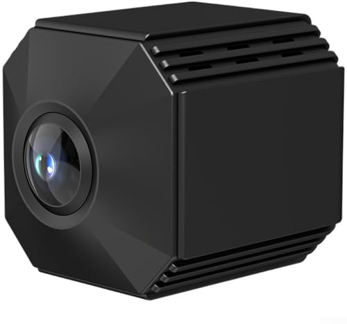 EasyByMall Caméra WiFi intelligente avec objectif grand angle de 180 °, surveillance intérieure sans fil – Caméra Bluetooth pour bureau à domicile, 3,23,2 x 3,2 cm