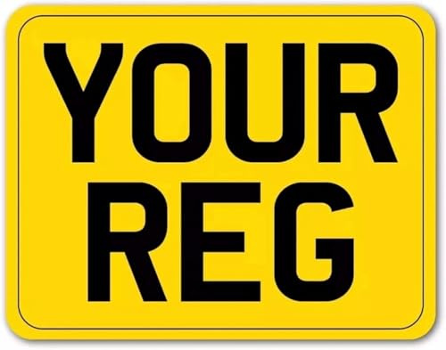 DTS Parts 11x8 Square Rear Registration Number Plates for 4x4 Trailer & Caravan – 100% MOT & DVLA Road Legal | Car Number Plate Sticky Pads | Durable, UV Resistant & Long-Lasting