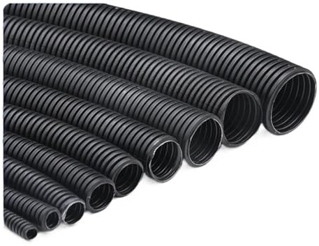 Gaine de protection thermique for câble électrique, gaine ondulée isolée en PP noir 7,5 mm à 34(AD18.5xID14.3mm open,5 Meters)