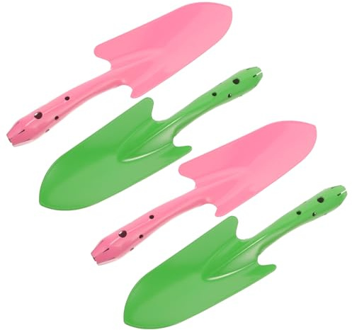 SEWACC Ensemble 4 Pcs de Bêches de Jardin en Fer Renforcé Manches Intégrés Outils de Plantation Bêchage Colorés pour Jardinage Balcon et Potager