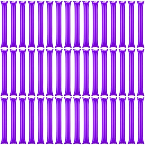 48 Pcs Purple Spirit Team Thunder Sticks Boom Boom Sticks Inflatable Thunder Tube Thicken Cheering Sticks Cheerleading Football Noise Makers for Party Dance Basketball Sporting Event (Purple)