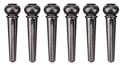 6 Stück Gitarre Pin, Messing Akustische Gitarre Brücke End Pin für Ukulele, E-Gitarre, Bass, Akustik und Westerngitarre(Schwarz)