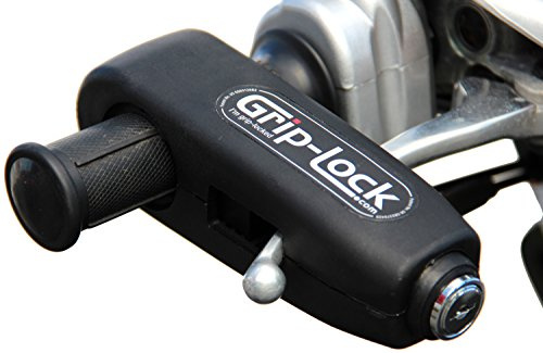 Grip-Lock GLBlack Black Motorcycle and Scooter Handlebar Security Lock, 1 Pack
