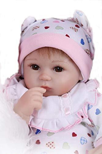 iCradle Reborn Dolls 17Zoll 43cm Weiches Silikon Lebensechte Puppen Babys Handgemachtes Realistische Puppe Reborn Baby Mädchen Silikon Vinyl
