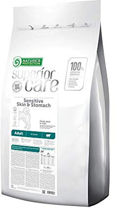 Nature's Protection Superior Care High-Protein Dry Dog Food – Hypoallergenic Dog Food with Lamb & Rice for Adult Dogs with Sensitive Skin & Stomach – Omega 3 & 6 – Healthy Skin & Digestion (10kg)