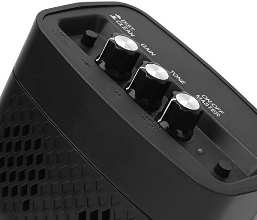 Amplificateur de Guitare électrique,5W Micro Amp Prise en Charge Bluetooth avec 2 Haut-parleurs Mini Amplificateur Combo Guitare 2200mAH pour Accessoires d'instruments de Musique(black)