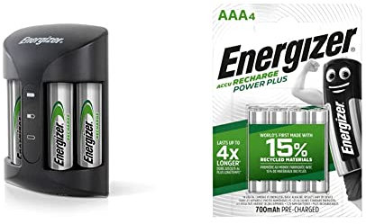 Energizer Battery Charger & Rechargeable Batteries, 4x AA & 4x AAA Pack, Rapid Charge in 4 Hours, 1.2 Volts