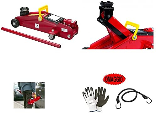 COMPATIBILE CON CITROEN CRICK A CARRELLO IDRAULICO PER AUTO CRIC PER PNEUMATICI RUOTE CON MARTINETTO SOLLEVAMENTO FINO A 2 TONNELLATE FACILE MANIGLIA PER TRASPORTO