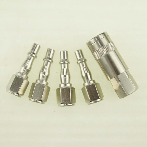 ORAZIO 5PCs 1/4 BSP Air Line Compressor Hose Quick Coupler Connector Couplings Male and Female Fittings Garage Tools 23022012