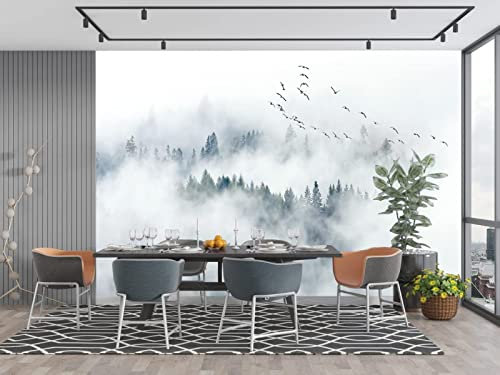 Carta Da Parati Muro 3D Nuvole Uccelli Volanti Montagne Carta Da Parati Moderna 3D Fotomurali Murale