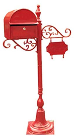 Simple Idea Outdoor Simple Idea Wandbriefkasten mit Schloss, Retro-Briefkasten, großes Fassungsvermögen, sicherer Bürobriefkasten (rot)
