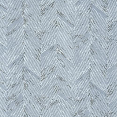 VEELIKE Boho Papier Peint Bleu Chevrons Texturé Papier Peint Geometrique Papier Peint Toile d'herbe Papier Adhesif pour Meuble Vintage Papier Peint Adhesif Mural Salon Chambre Impermeable 40cm×300cm