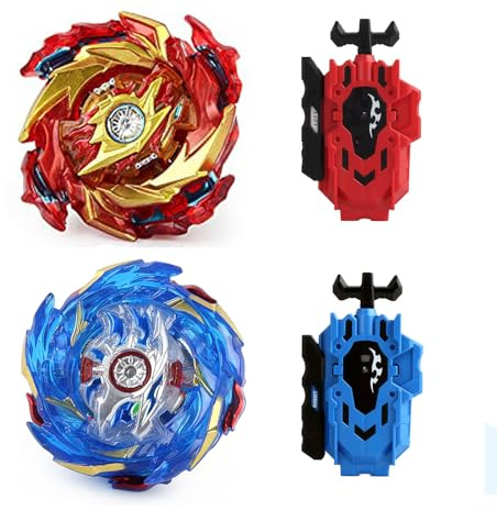 Wotean Gyroscope Turbos Kit toupie de Combat 4D Arena Metal Fusion avec Lanceur de Bataille, Coffret Cadeau (174-1+174-2)
