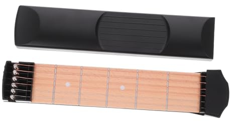 Hoement Taschengitarren Übungsgerät Tragbares Gitarrenzubehör für Anfänger Übungshals für Präzises Akkord und Grifftraining für Unterwegs