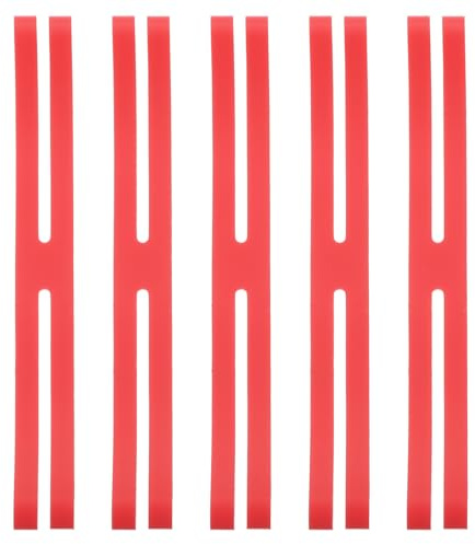 PATIKIL Bandas elásticas de silicona H de 9 pulgadas, 5 piezas, bandas de goma elásticas fuertes para envolver libros, cámaras, arte, cocina, ejercicios, equipaje, color rojo