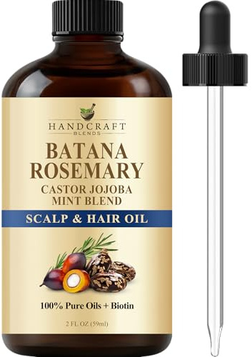 Batana & Rosemary Hair Growth Oil 59 ml – Scalp Treatment & Strengthening for Growth & Loss, Thinning, Dry Scalp, Split Ends – Natural Hair Oil for Women & Men – Intensive Repair & Nourishing Formula