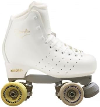 L'Estel Skates - Botas Edea Esordio+Bases Roll-Line Variant+Ruedas Magnum - Patinaje Artístico Ruedas (Blanco, 200/30)