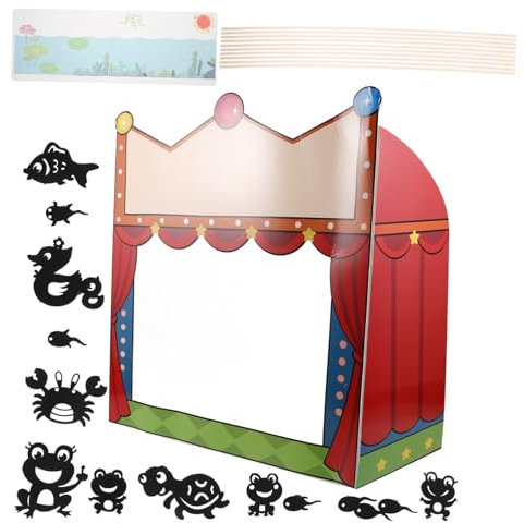 Toyvian DIY Set Für Junge Mädchen Puppenbühne Schattenpuppen Handpuppenbewegung Puppentheater Aus Puppenshow Und Geschichtenerzählspielzeug