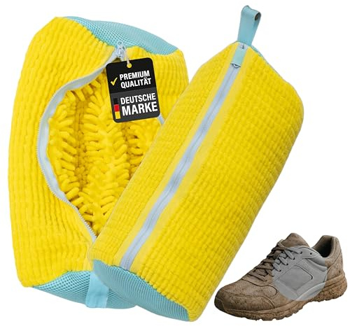 Quintcom 2er-Set Schuhwaschbeutel – Waschmaschinengeeignet, robustes Wäschenetz für Sneaker & Schuhe – Gelb, universell für alle Größen