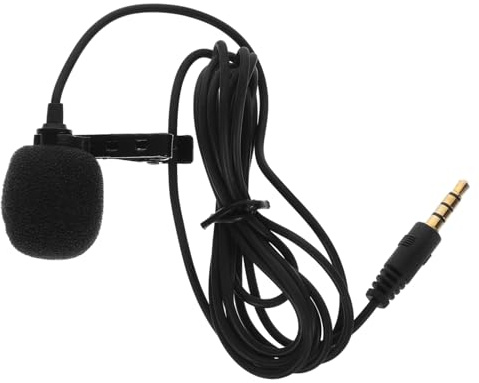 Lavalier Mikrofon 1 Satz Omnidirektionales Kondensatormikrofon Schwarz | Plug And Play, Geräuschreduzierung, für Indoor und Outdoor Aktivitäten, 1,5m Kabel, Kunststoff Legierung