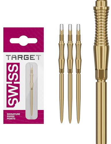 Target Darts Swiss Point Storm-Dart-Points, RST (3er-Set Points) 30 MM/35 MM/42 MM – Gold/Silber/Schwarz | Dart-Point-Wechsel, Swiss Storm Points, Profi-Dartzubehör