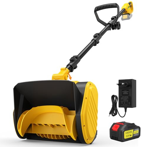 Fresa Spazzaneve A Batteria - Fresa Neve Spazzaneve Elettrico con Motore Brushless 21 V, 2400 Giri/Min, Larghezza di Lavoro 28 cm, Profondità Massima Della Neve 15 cm, Incluse Batterie da 3000 mAh