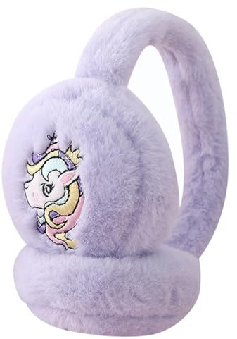 iNszkoos Cute Unicorn Kids Winter Earmuffs 4-12Y Girls Plush Ear Warmer Windproof Cold Weather Ear protector Earflap Soft Fleece Warm Ear muff for Boys Girls