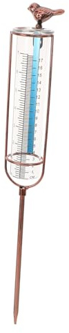 Toddmomy Pluviomètre D'extérieur Tube à Essai en Verre 7 Pouces Joint Rouge Mesure Précise Pluie pour Jardin Pelouse Et Ferme