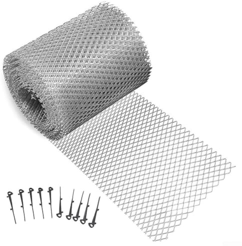 Honseadek Rete di protezione per grondaie, rotolo o foglia, con protezione anti-detriti, resistente alla ruggine, 127 mm x 61 m e 150 mm x 61 m, semplice da tagliare e installare, in alluminio, per