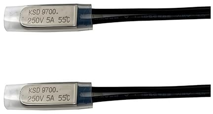 2 Stück KSD9700 5C-250C Bimetall-Thermostat-Temperaturschalter N/O Thermoschutz Grad Celsius Zubehör(5A-Metal-NO,5C)