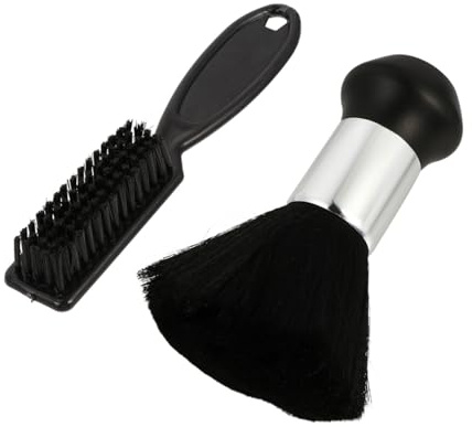 Veemoon Lot de 2 Brosses à Cheveux en Nylon pour Coiffeur, Plumeau de Nettoyage Doux pour Cou, Brosse de Coiffure Maison, Outil de Dépoussiérage et Entretien Capillaire, Usage
