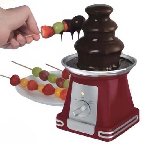 Fontana di cioccolato, macchina per fonduta a 3 livelli in acciaio inossidabile con termostato regolabile, per feste e riunioni di dessert in famiglia (US)