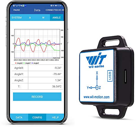 [Bluetooth-Beschleunigungsmesser+Neigungsmesser] BWT901CL MPU9250 Hochpräzises 9-Achsen-Gyroskop+Winkel (XY 0,05 ° Genauigkeit)+Magnetometer mit Kalman-Filter, 200 Hz Hochstabiler 3-Achsen-IMU-Sensor