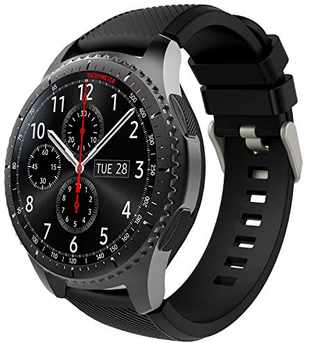 TiMOVO Pulsera para Samsung Gear S3 Frontier/Galaxy Watch 46mm, Pulsera de Silicona, Correa de Reloj Deportivo, Banda de Reloj de Silicona， Negro