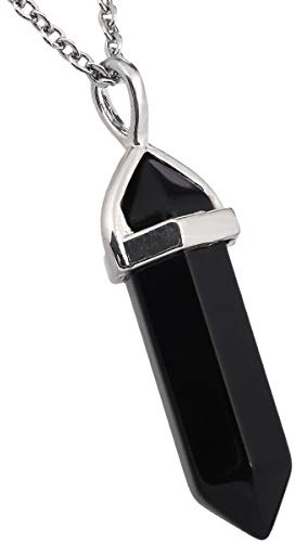 Nupuyai Protection Crystal Point Pendant Necklace for Women Men | Hexagonal Crystal Pendant with Chain, Energy Healing & Protection Crystal Jewelry, Unisex Gift for Women & Men